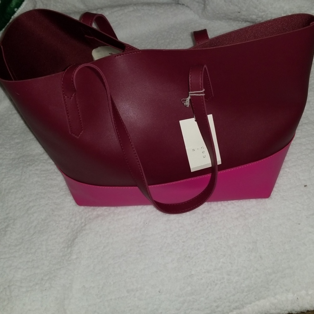 NWT Burgundy & Pink Tote Bag